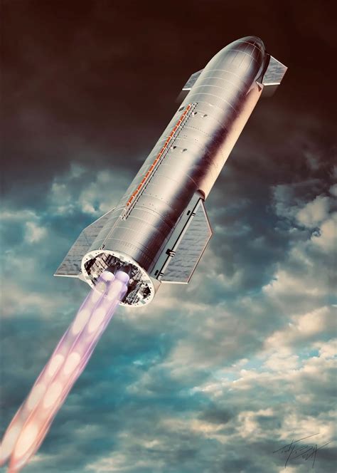 Incredibly detailed posters of SpaceX Starship SN8 15km test flight by ...