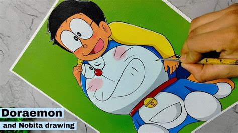 Doraemon and Nobita drawing with acrylic colours on canvas/Lokesh Art Gallery....... - YouTube