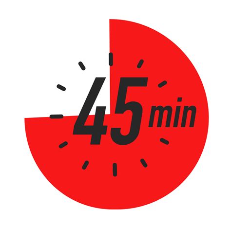 45 minutes timer symbol red color style 7224944 Vector Art at Vecteezy