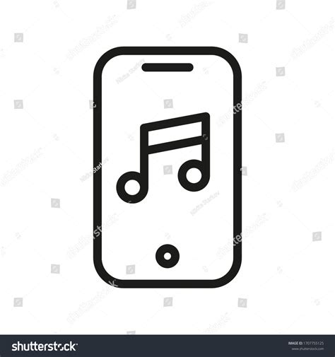 Mobile Phone Outline Icon Smartphone Symbol Stock Vector (Royalty Free ...