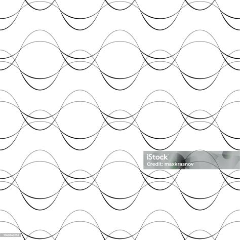 Seamless Curved Line Pattern Vector Elegant Background Stock Illustration - Download Image Now ...