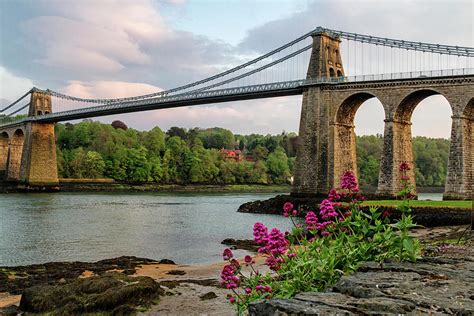 Menai Straits Suspension Bridge Photograph by Shirley Mitchell