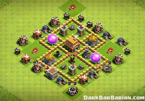 New Best Town Hall 5 Hybrid & Trophy Base (TH5) Defense Layout 2019 ...