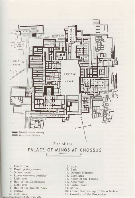 Map of Ancient Minoan Knossos Crete