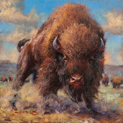 William Suys, "Nowhere to Run to, Baby" | Buffalo pictures, Buffalo painting, Bison art