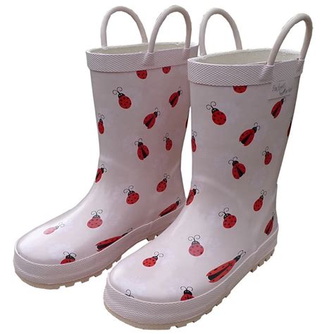 Foxfire - Pink Lady Bug Toddler Girls Rain Boots 5-10 - Walmart.com ...