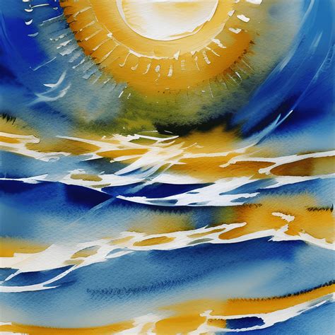 Ocean Swirl Sunshine Paintings · Creative Fabrica