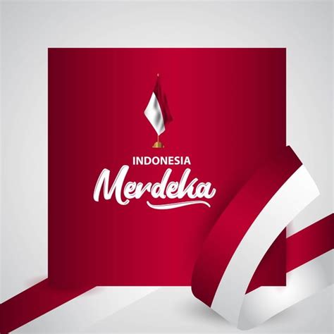 Indonesia Merdeka Flag Vector Template Design Illustration ...