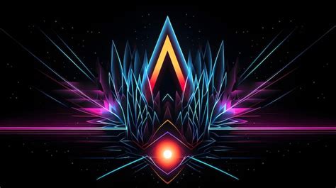 Premium AI Image | geometric neon wallpaper ai generated background