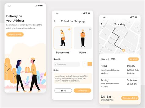 Courier Package Delivery Service App by aPurple on Dribbble