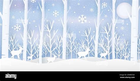 Christmas banner vector illustration. Blue snowfall background. Merry ...