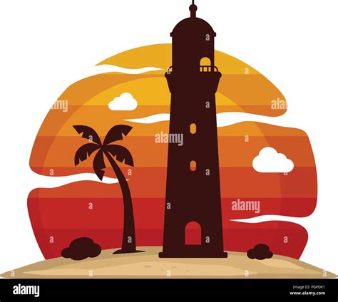 lighthouse beach island view vector art Stock Vector Image & Art - Alamy