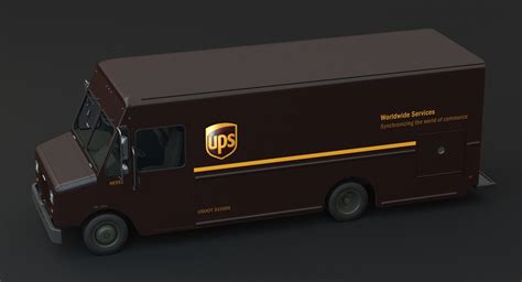 3d ups delivery truck van model