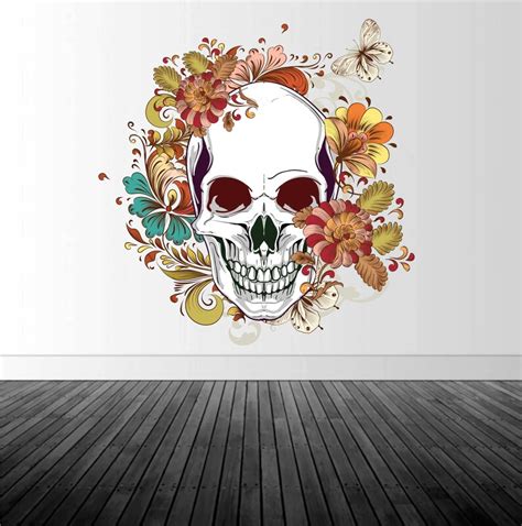 Sugar Skull Wall Decal Sugar Skull Wall Art Vinyl Wall - Etsy