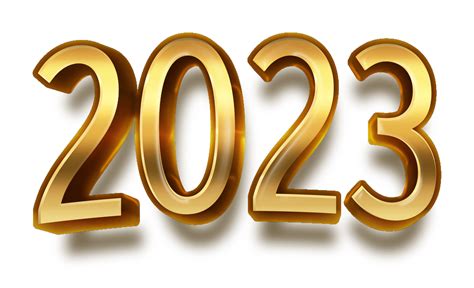 happy new year 2023 celebration eve golden shiny text fonts 16702670 PNG