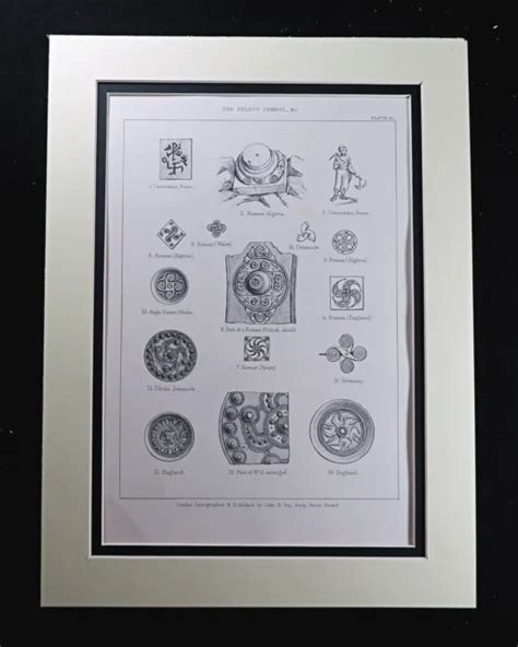 ANCIENT FYLFOT CROSS Symbol Symbolism Roman Viking Pottery Antique Print 1874 £45.00 - PicClick UK