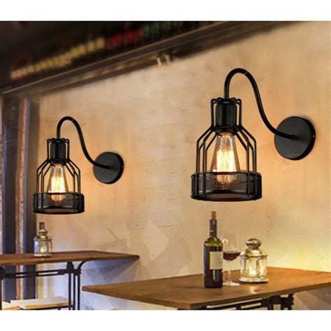 Retro Black Wall Sconce Lighting Gooseneck Barn Flat Lights Industrial Vintage Farmhou ...