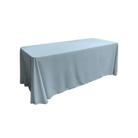 Light Blue 100% Polyester Rectangular Tablecloth 90" x 132" | iFabric