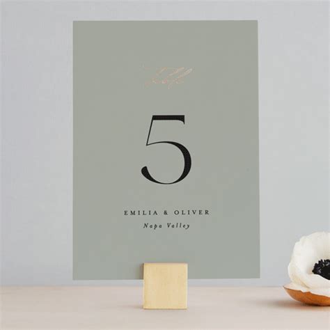 Gilded Script Foil-Pressed Table Numbers by Angela Thompson | Minted