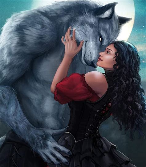 werewolf and human couple | Lobo y mujer, Arte con hombre lobo, Hombres ...