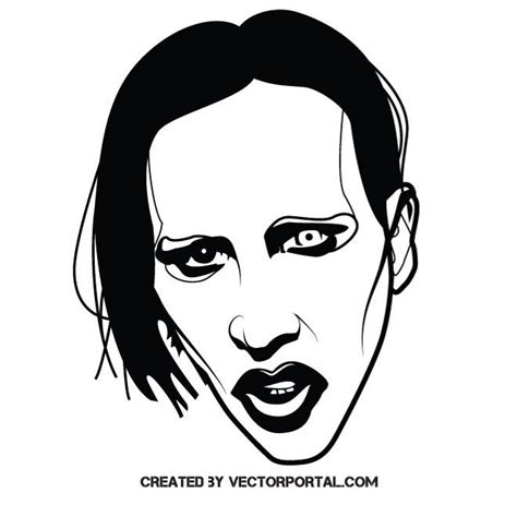 Singer Marilyn Manson portrait Royalty Free Stock SVG Vector