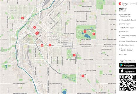 Denver Printable Tourist Map | Sygic Travel