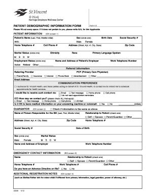 Demographic Information Form - Fill Online, Printable, Fillable, Blank | pdfFiller