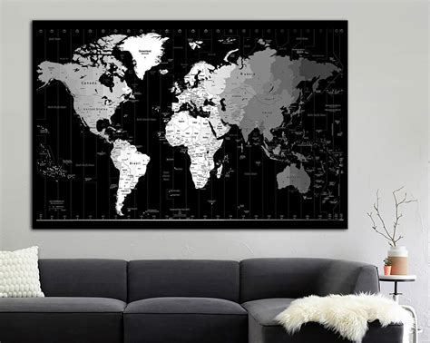 World Map Canvas Print World Map Canvas World Map Large | Etsy