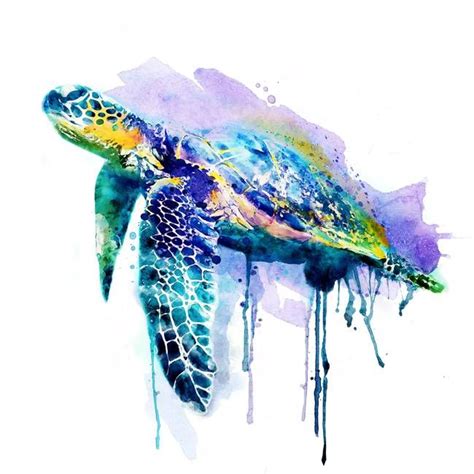 "Watercolor Sea Turtle" by Marian Voicu | Sea turtle painting, Sea turtle art, Turtle watercolor