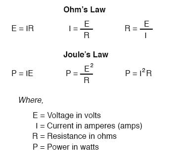 DC Circuit Equations and Laws | Useful Equations And Conversion Factors | Electronics Textbook