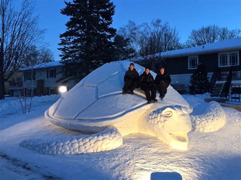 Every Year, These 3 Brothers Make A Giant Snow Sculpture In Their Front ...