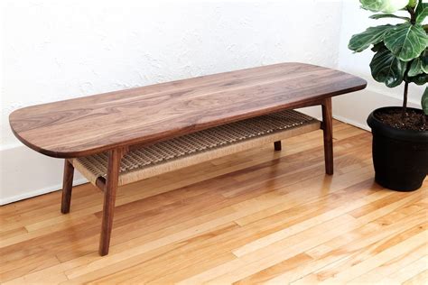 Mid Century Modern Walnut or White Oak Coffee Table with | Etsy | Coffee table, Mid century ...