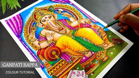 Aggregate more than 131 ganpati bappa drawing with colour latest - seven.edu.vn