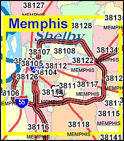 Tennessee ZIP Code Map including County Maps