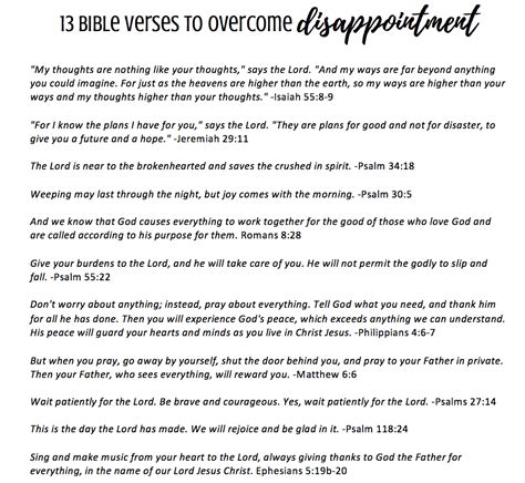 13 Bible Verses on Overcoming Disappointment Printable | Feels Like Home™