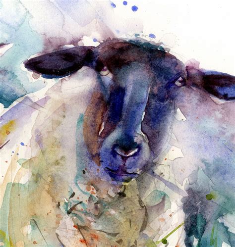 2 ewes original watercolour print by Jen Buckley