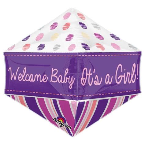 Welcome Baby Girl Anglez Balloon, 21" - POP! Party Supply