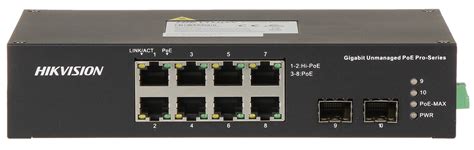 SWITCH POE DS-3T0510HP-E/HS 8-PORT SFP Hikvision - PoE Switches with 8 Ports support - Delta