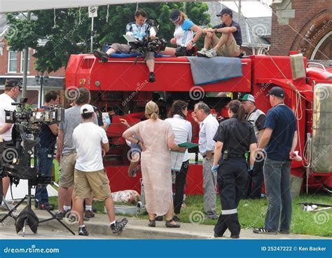 Film Shoot Location Of An Accident Scene. Editorial Photography - Image: 25247222