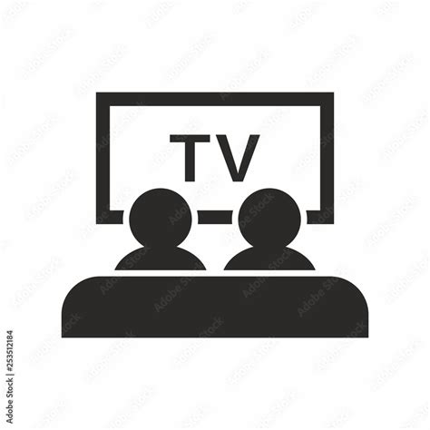 Watching tv icon Stock Vector | Adobe Stock