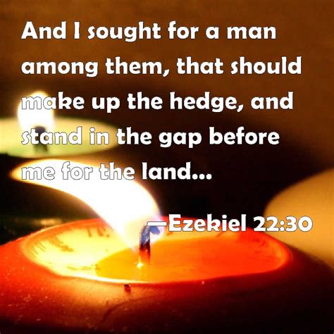 Ezekiel 22:30 And I sought for a man among them, that should make up ...