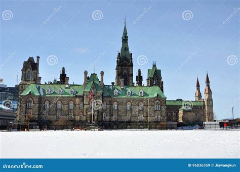 Parliament Building West Block in Winter, Ottawa, Canada Stock Image ...