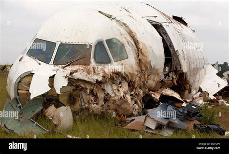 Wreckage of a UPS Airbus A300 cargo plane which crashed near the airport killing both crew ...