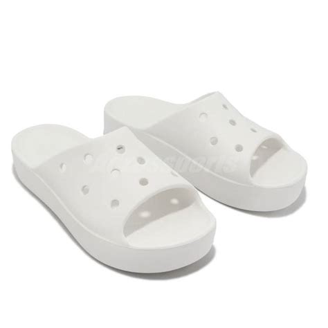 Crocs Classic Platform Slide White Women Casual Sandals Slippers 208180 ...