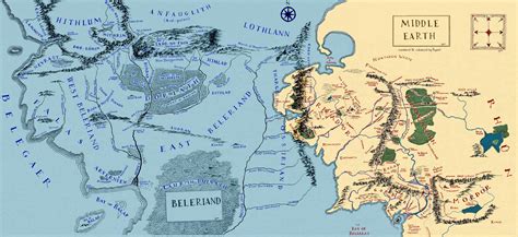 Full Map Of Middle Earth And Beleriand - Brande Susannah