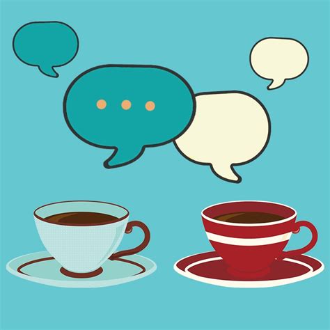 Cartoon Expression Coffee Cup Chat Background Material, Coffee Material, Facial Expression ...