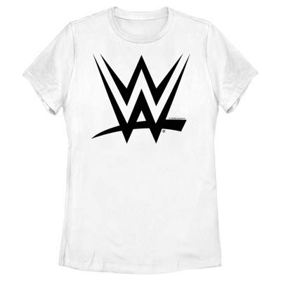 Women's Wwe Black Logo T-shirt - White - Medium : Target