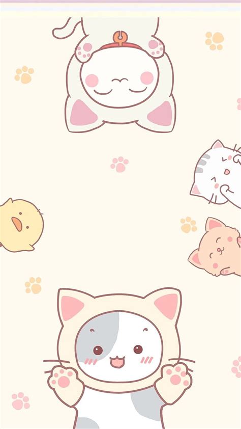 Pastel Kawaii Cat Backgrounds HD phone wallpaper | Pxfuel