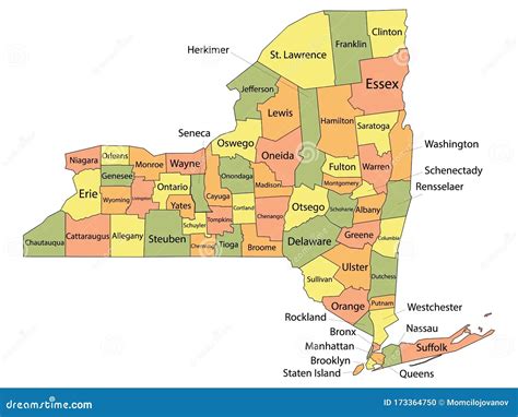 County Map For New York - Middle East Political Map