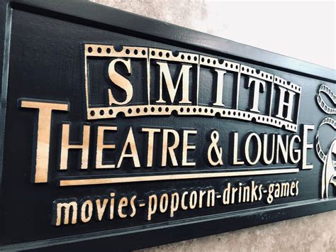 Custom Home Theater Sign Personalized Movie Theatre Room Decor ...